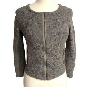 Humanoid Textured Stretch Knit Zip Front Jacket SZ S